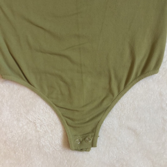 Free People Intimately Sage Green Stretch High Neck Bodysuit - Picture 3 of 4